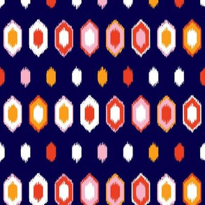 ikat diamonds and dots_indigo twilight