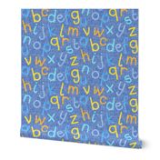 Alphabet colorway2 on blue denim by Su_G_©SuSchaefer2020