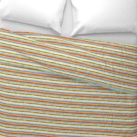 Gouache Stripe & Ricrac Pattern - Cornflower Blue & Sage - Small Version