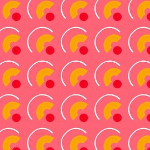 sweet abstract pattern with yellow, pink, and red