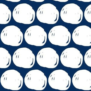 navy blue and white abstract dots