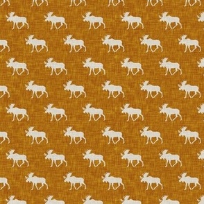 (small scale) moose on mustard linen - LAD20