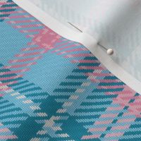 Bordered X Plaid in Sky Blue Pink and Teal Plaid
