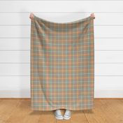 Bordered X Plaid in Sage Green Peach and Yellow