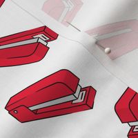 red stapler - white - office school supplies - LAD20