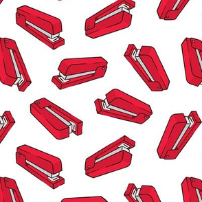 red stapler - white - office school supplies - LAD20