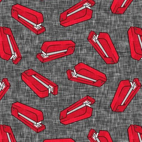 red stapler - grey - office school supplies - LAD20