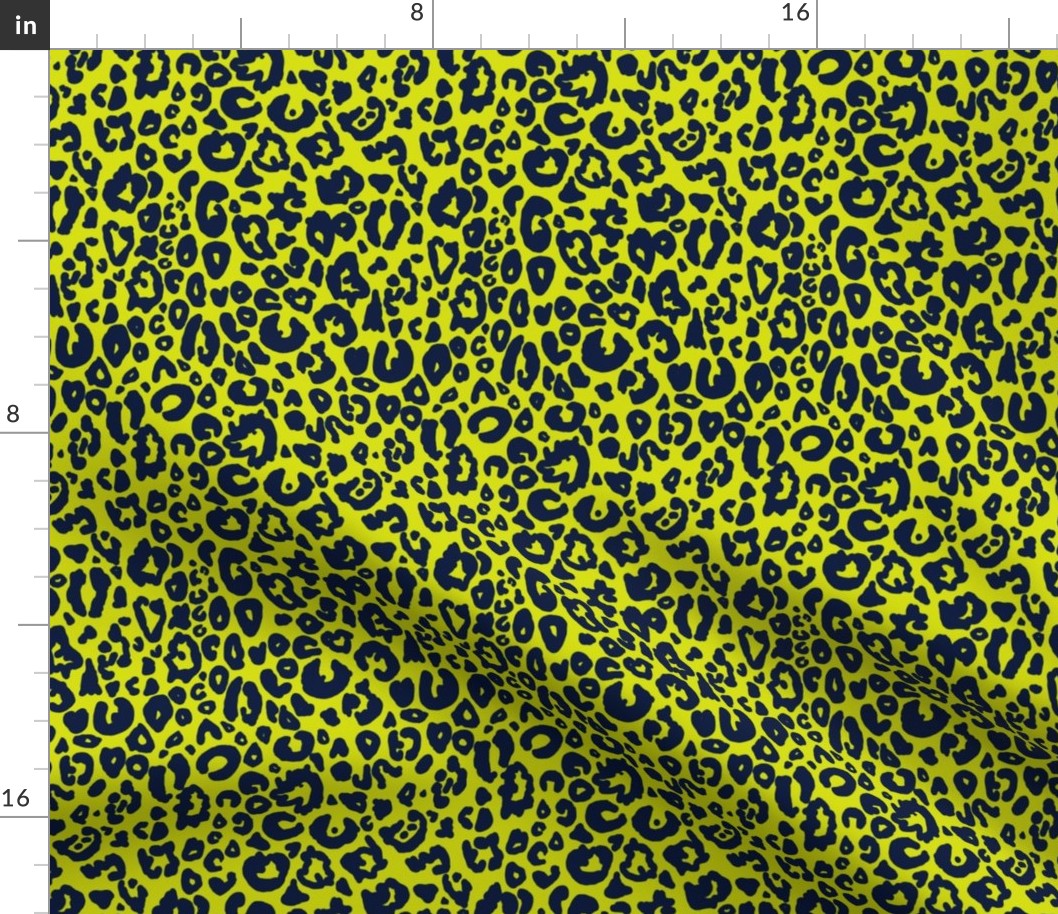 Cheetah Chic // Navy on Chartreuse (Small Size