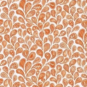 Mask Scale Fall Modern Paisley in orange