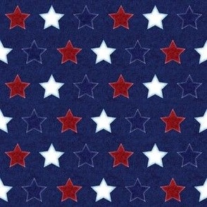Red White and Blue Stars Blue Fabric Look Background