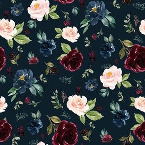 6" Wild at Heart Scattered with Navy Florals