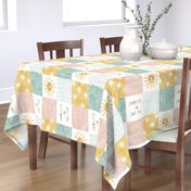 You are my sunshine wholecloth - multi - suns patchwork - face -  pink, teal, gold (90) V2 - LAD20BS