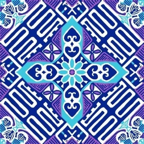 African Adinkra Patience, blue, medium