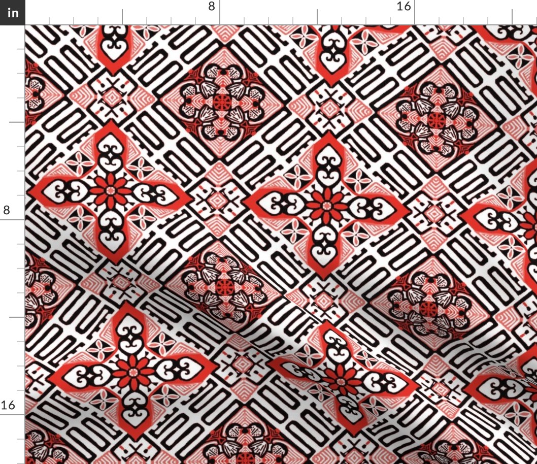African Adinkra Patience, red, medium