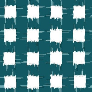 ikat 1 inch squares_forest and white