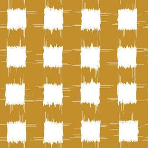 ikat 1 inch squares_gold and white