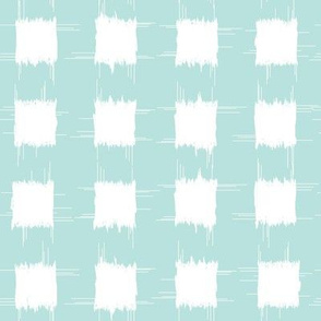 ikat 1 inch squares_mint and white