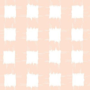 ikat 1 inch squares_pale peach and white