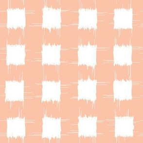 ikat 1 inch squares_peach and white
