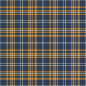 Navy Blue and Mustard Yellow Plaid