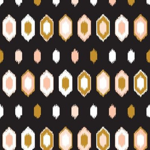 ikat diamonds and dots_black and gold