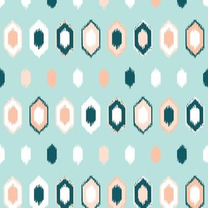 ikat diamonds and dots_mint and forest