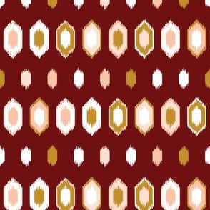 ikat diamonds and dots_rust and gold