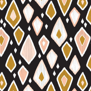 ikat diamond drops_black and gold