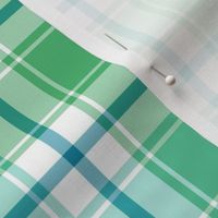 Blue, Green, Turquoise, and White Plaid