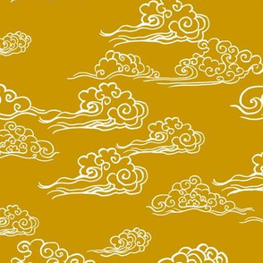 Swirling Clouds Mustard // small