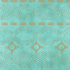 south-western stitches-aqua