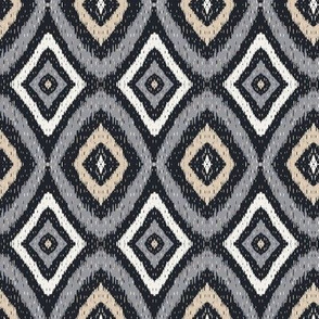 Gray ikat ornament