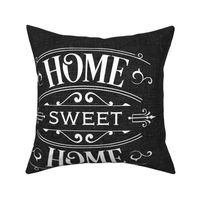 Home Sweet Home on dark Grey Linen 18 inch square