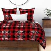 Home Sweet Home on Red Buffalo Plaid 18 inch square