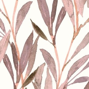 ( large ) Leaves, botantical, watercolor, rustic