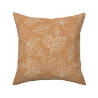 Delicate Scandinavian boho style autumn leaves oak maple and birch caramel burnt orange LARGE