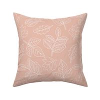 Delicate Scandinavian boho style autumn leaves oak maple and birch coral peach pink baby nursery LARGE