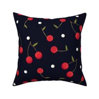 Cherries with polka dots cute pattern 