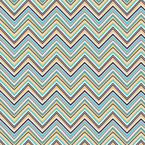 Blue and Yellow Crazy Chevron - small