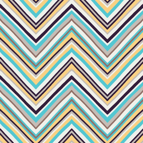 Blue and Yellow Crazy Chevron - large