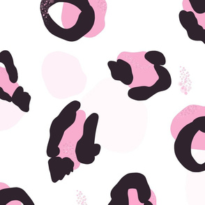 Pink Hand Drawn Leopard Pattern