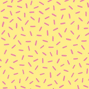 Sprinkles - Pink on Yellow