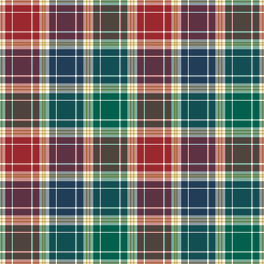 Large Blue Green and Red Christmas Plaid