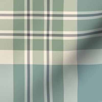 Blue, Green & Cream Plaid - large scale