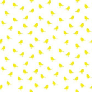 Micro Birds - neon yellow on white