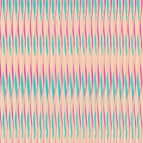 Polar lights.  Abstract stripes, organic, cream, light turquoise, raspberry