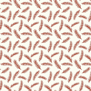 Pine Bits - Red & White Christmas - Red, Off White