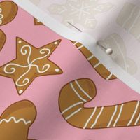 gingerbread cookies on pink