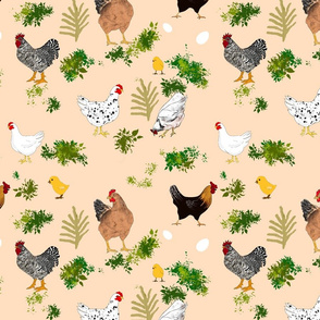 Chicken, chicks,hen ,rooster pattern 