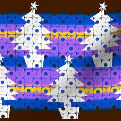 Toilet paper Xmas trees -  purple and yellow